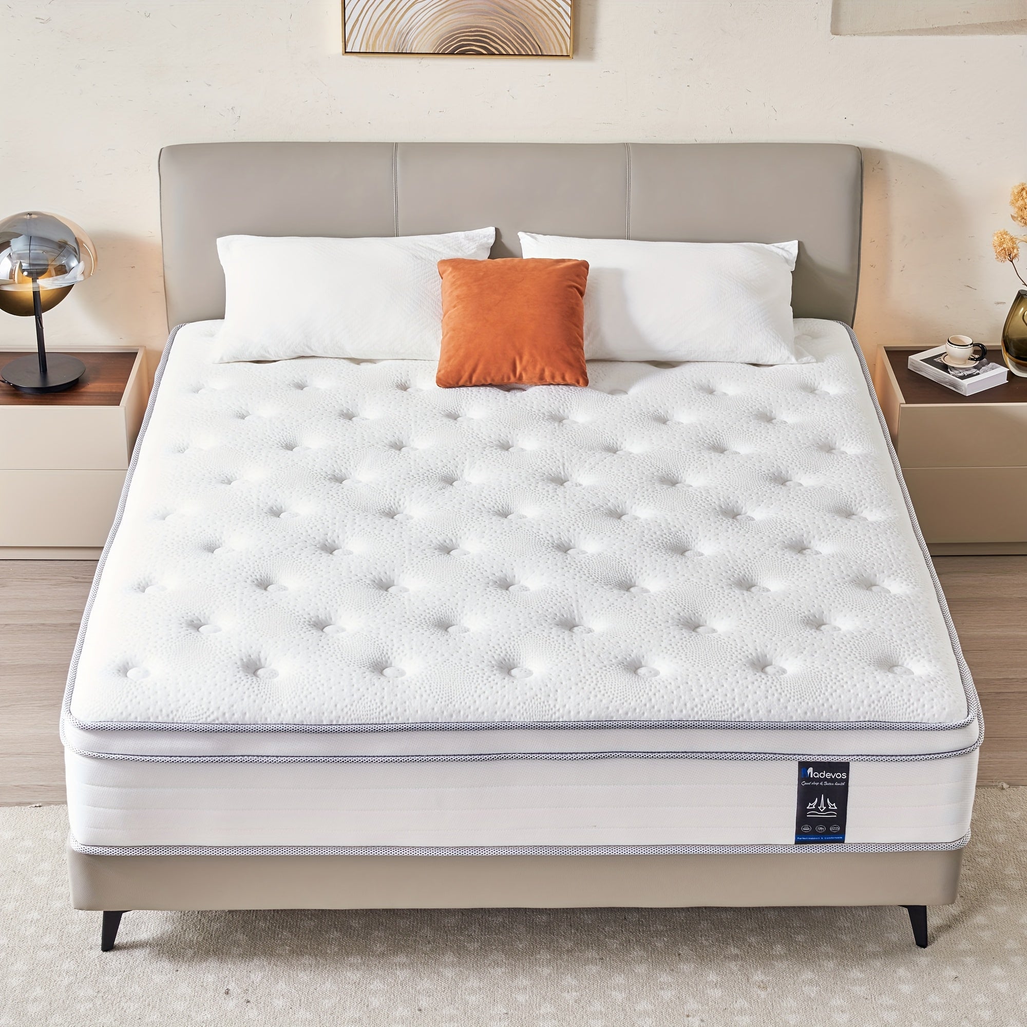 10\u002F12 Inch Multi-Layer Hybrid Full Mattress for Queen Beds - Available in Various Sizes And Styles, Ergonomically Designed with Memory Foam And Pocket Springs, Offering a Medium Firmness Feel.