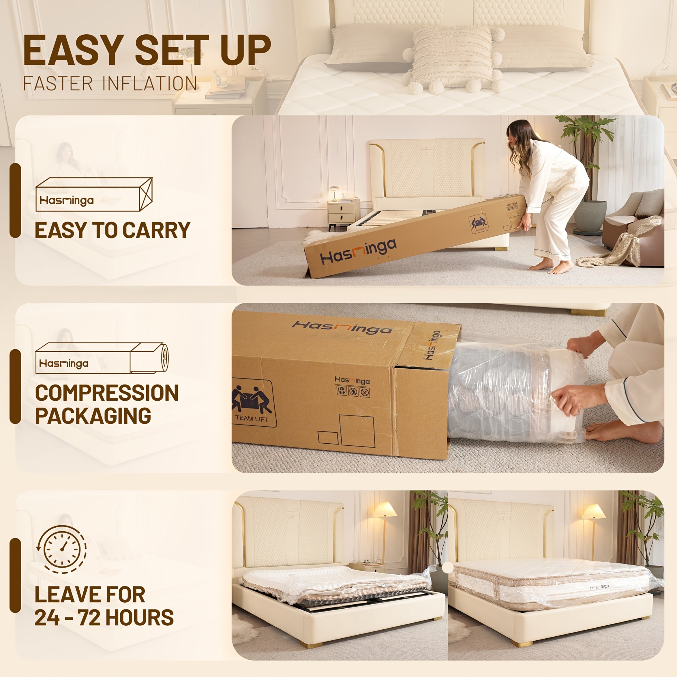 14 Inch Hybrid Medium Hardness Memory Sponge Mattress with Motion Isolation, Edge Support, Flame Retardant Protection, And Optimal Lumbar Support, Providing You with A Comfortable Sleeping Environment. Available In Full, Queen, And King Sizes