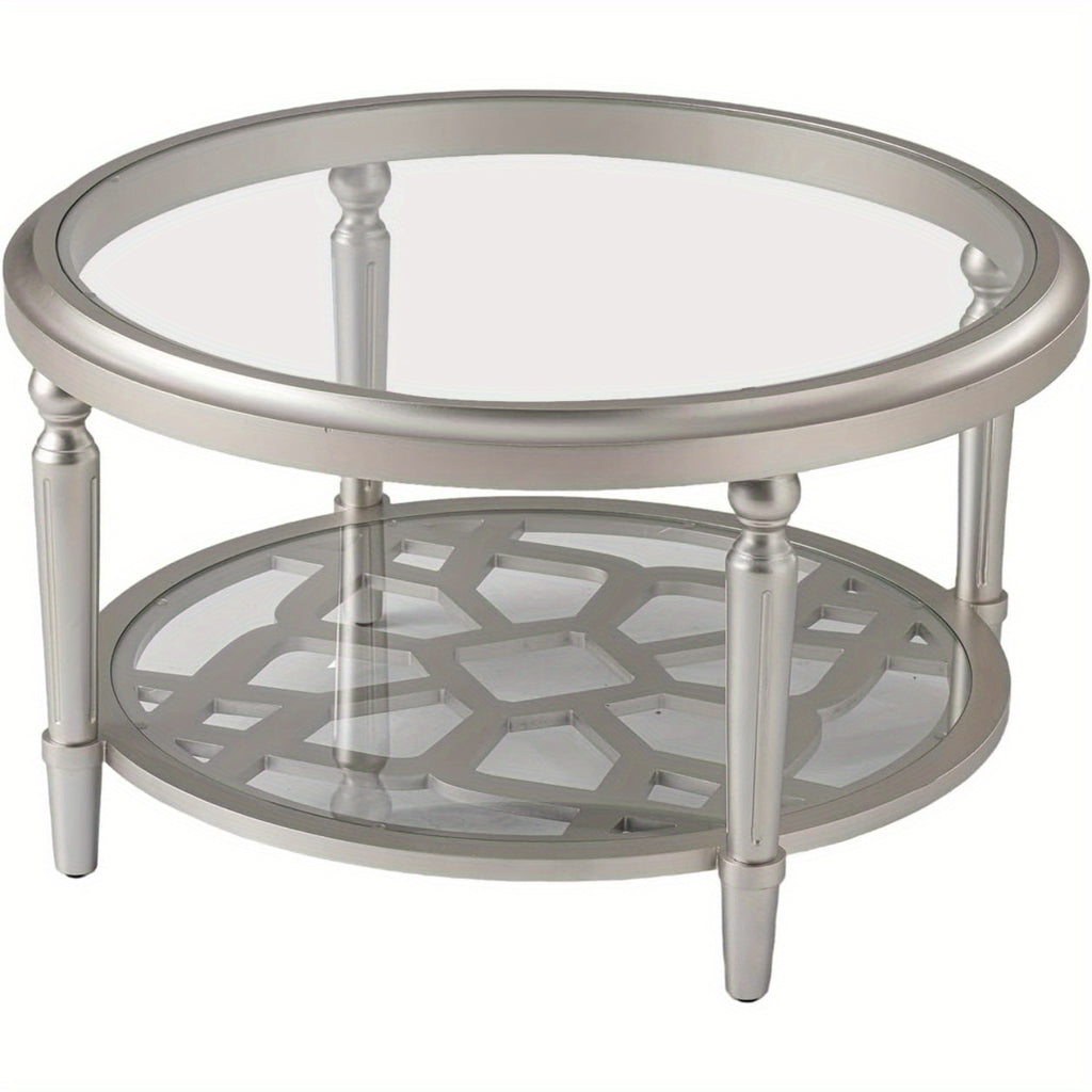 Modern Coffee Table With Tempered Glass Top, 32\