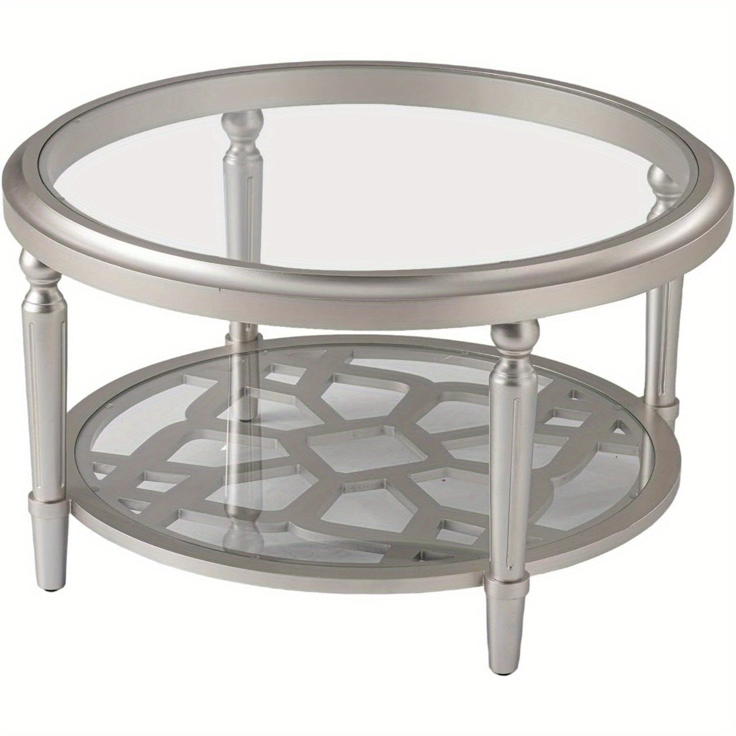 Modern Coffee Table With Tempered Glass Top, 32\