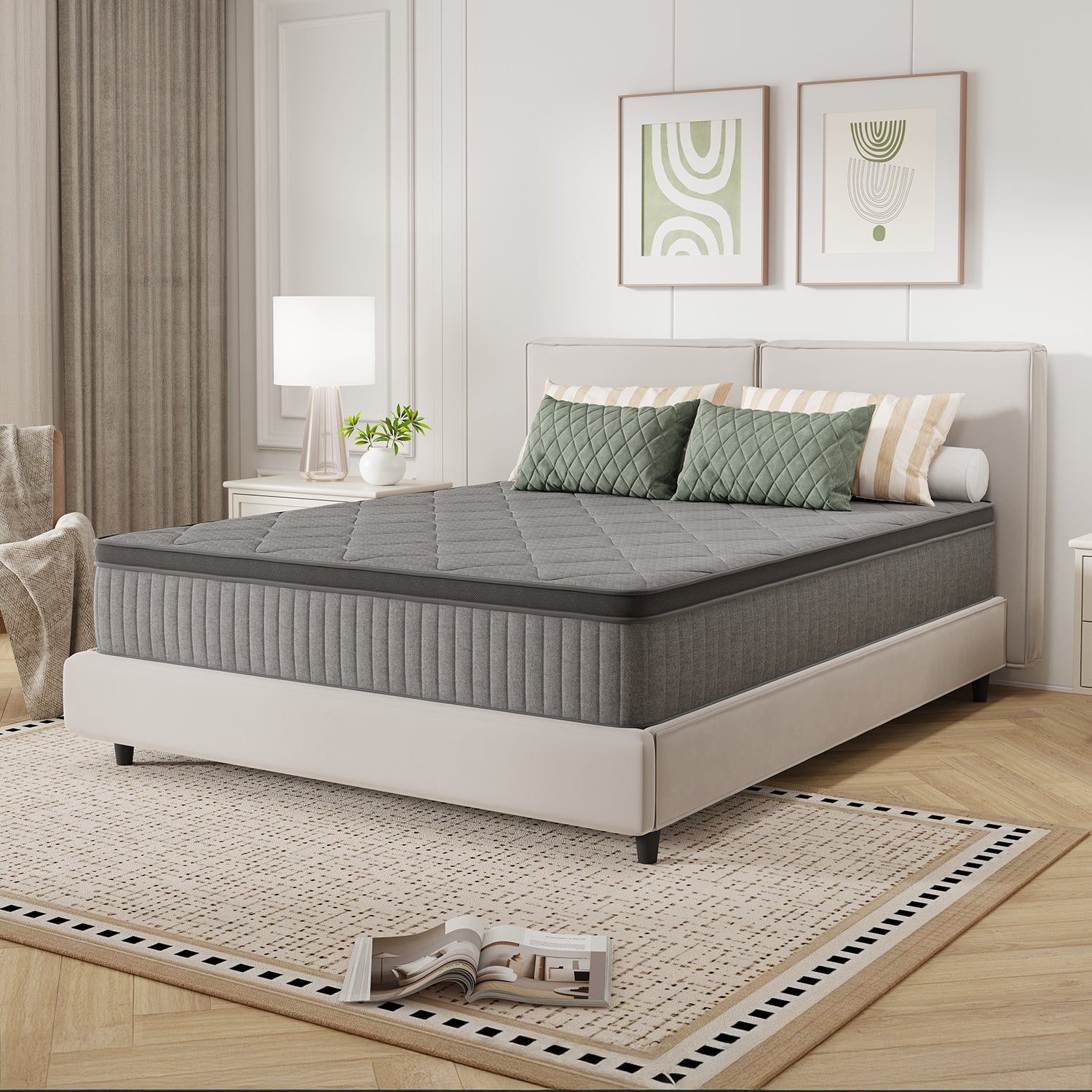 SweetNight 6\u002F8\u002F10\u002F12\u002F14 inch Memory Foam Hybrid Mattress With Pocket Springs, Twin Xl, Full, Queen, King, Sizes In A Box, Medium Firm, Mattresses For Support Comfort, Fiberglass-Free