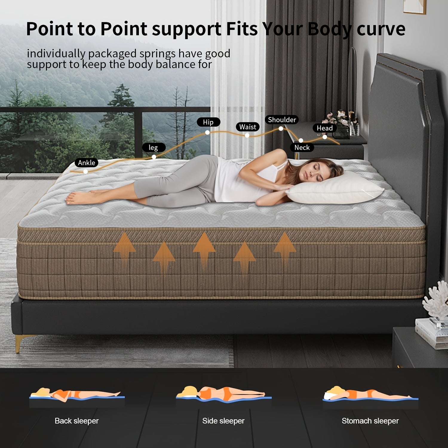 Luxury Gel Memory Foam & Pocket Spring Hybrid Mattress - 10\