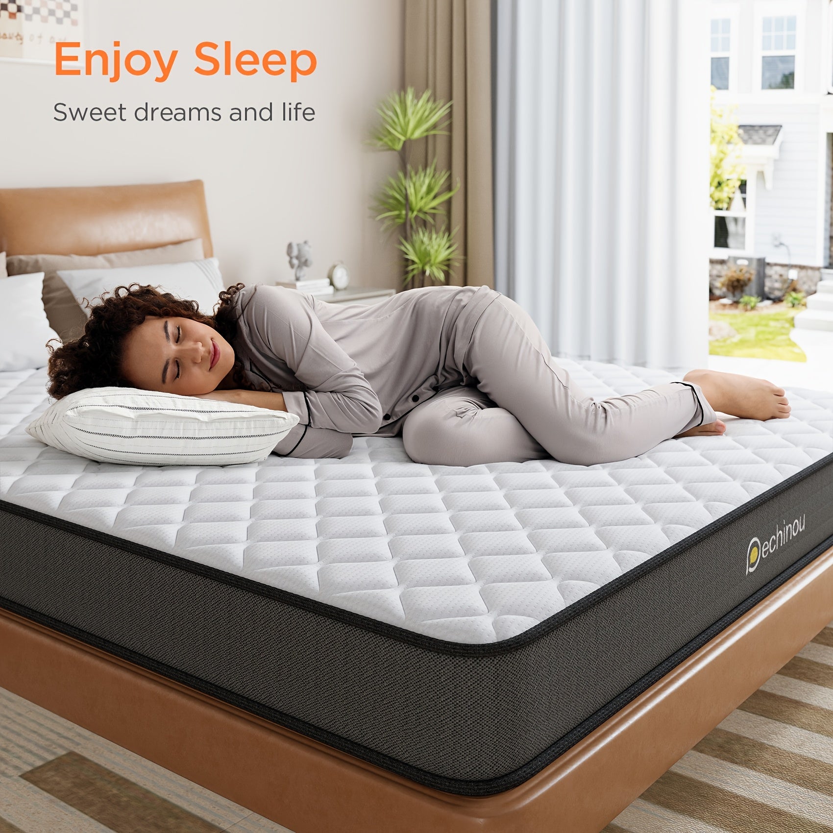 6 Inch Hybrid Mattress In A Box, with Memory Foam And Spring, Medium Firm, Motion Isolation