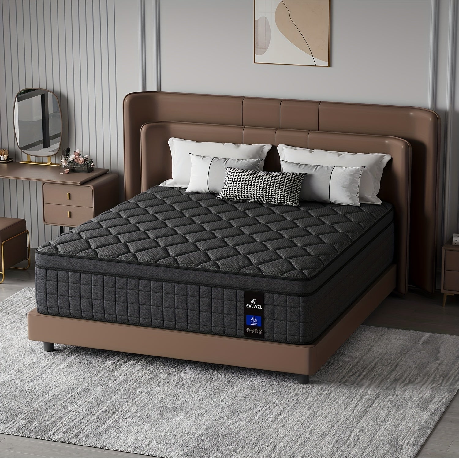 8in\u002F10in\u002F12in\u002F14in Twin, Full, Queen, King, Mattress Memony Foam And Spring, Hybrid Mattress, Medium Firmness, Lumbar Support, for Home RoomsHotels, Boxed,