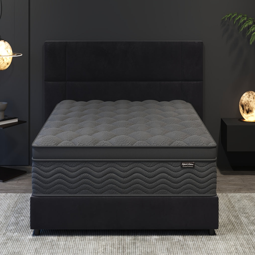 10\u002F12 Inch Mattress Full Queen Size Memory Foam - Ergonomic Design, Medium Firm Hybrid Mattress, Luxurious Comfort With Pocket Springs, Grey Quilted Cover, Colchones Para Cama