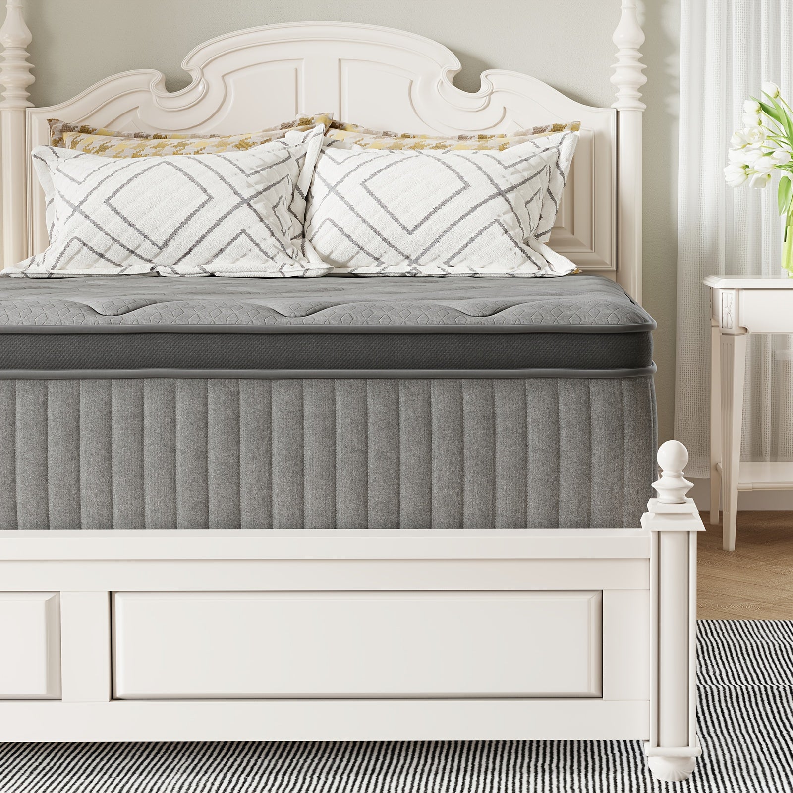 8 10 12 14 Inch Novilla Pocket Spring Hybrid Foam Mattress, Plush Mattress, SmartS Coil, Pillow Top Design And Motion Isolation, Ultra Plush Noah Pocket Spring Mattress, Mattress Single Size