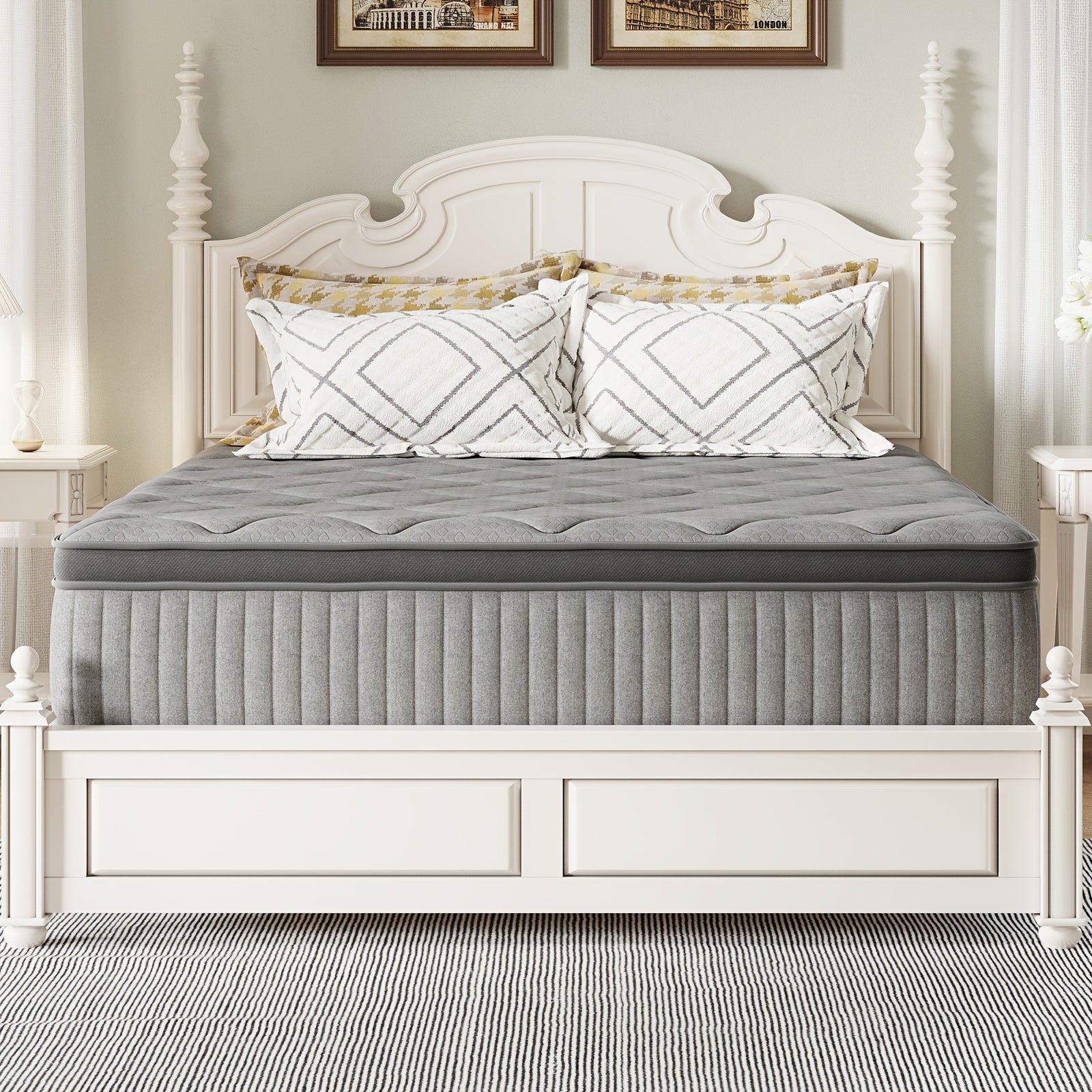 8 10 12 14 Inch Novilla Pocket Spring Hybrid Foam Mattress, Plush Mattress, SmartS Coil, Pillow Top Design And Motion Isolation, Ultra Plush Noah Pocket Spring Mattress, Mattress Single Size