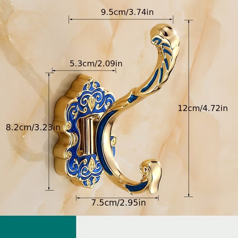 1\u002F2pcs Antique Brass Vintage Coat Hooks - Heavy Duty Wall Hooks for Hanging Purse, Hat, Keys, Clothes, Curtain, Unique Bathroom