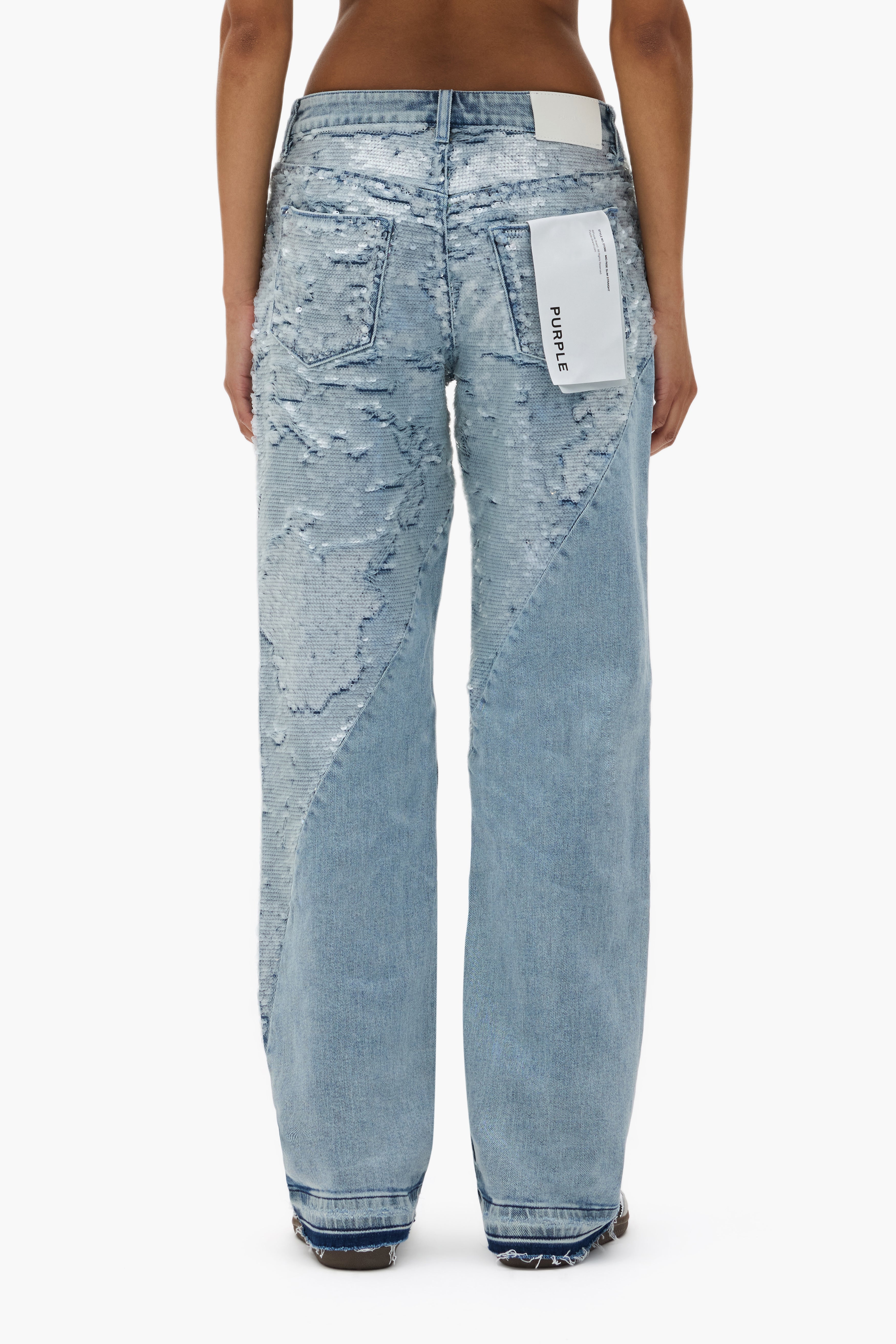 Slim Straight Split Sequin