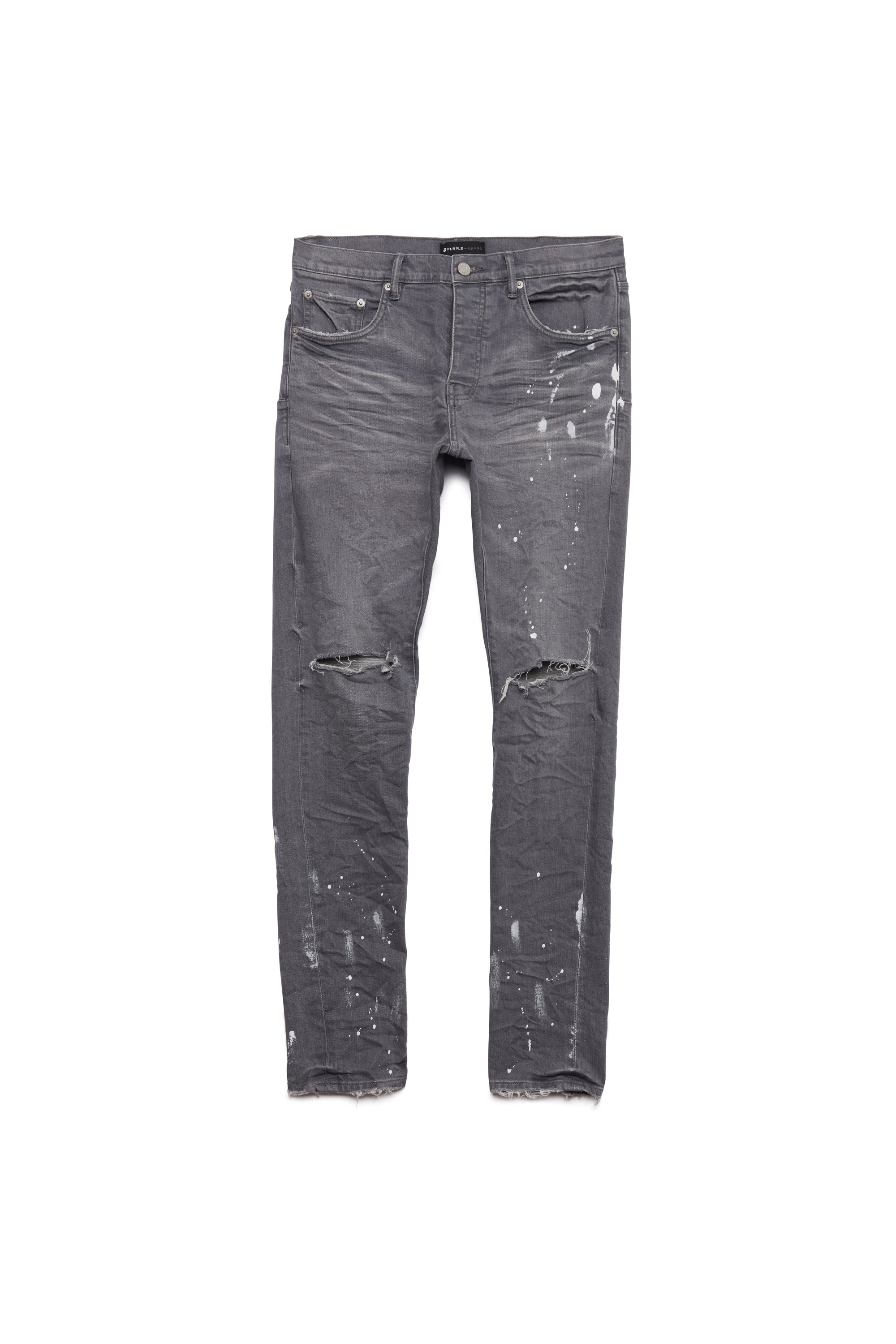 P001 Worn Grey Knee Slit