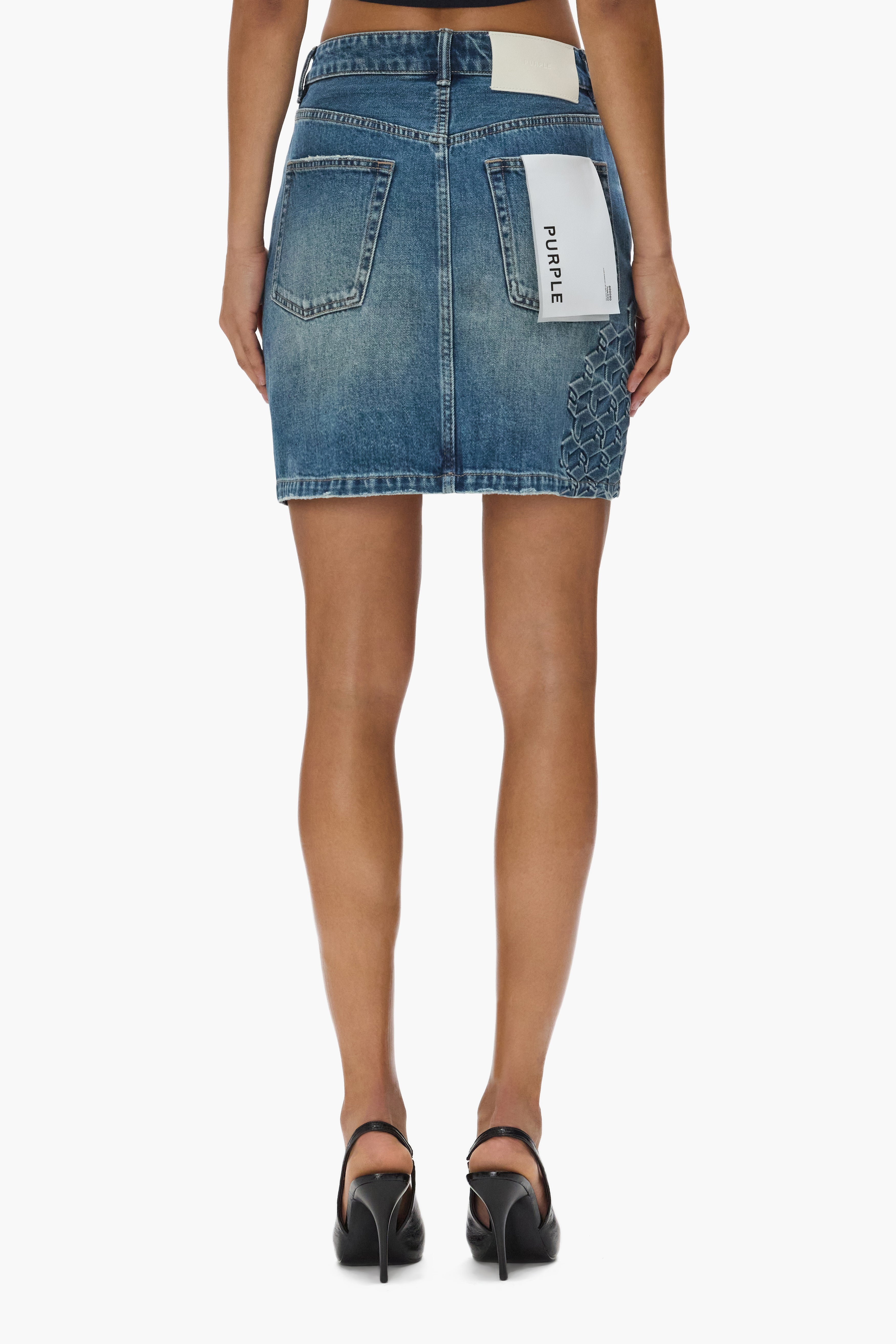 Embossed Monogram Mini Skirt