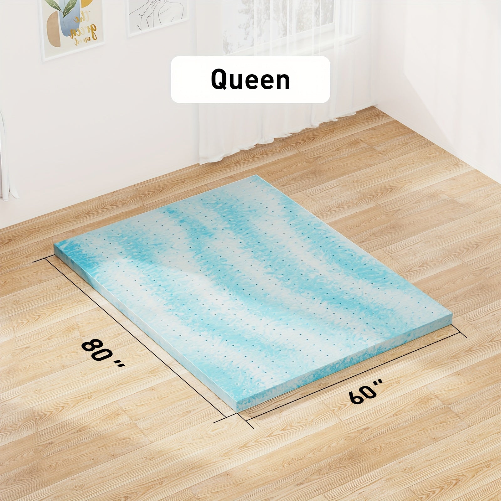 3 Inch Cooling Gel Memory Foam Mattress, Comfortable Ventilated, Stain Resistant, Breathable Gel Premium Memory Foam Mattress, Fits All Mattresses, Suitable for Student Dormitory\u002FApartment\u002FHome Bedroom, Best Gift